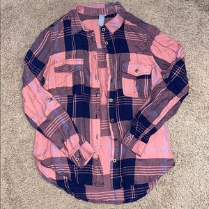 Pink and blue flannel